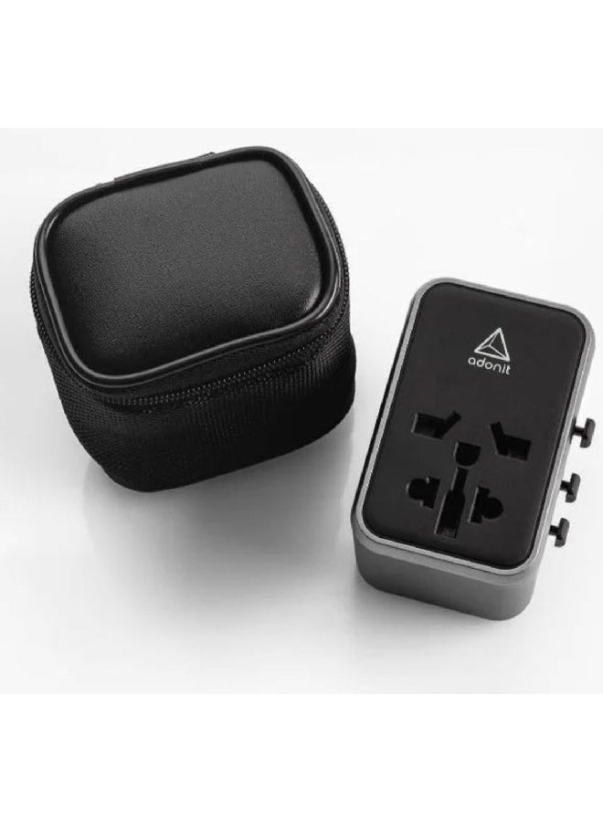 ADONIT Lightweight 65 Watts Rapid Device Charging USB-A and USB-C Universal Travel Adapter Black 6 x 10 x 15 cm ADUA65W - Image 2
